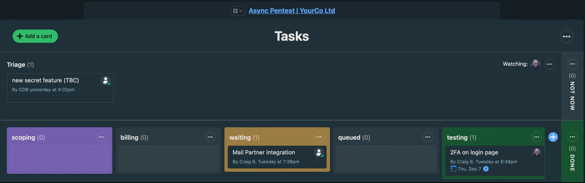 Tasks Kanban Board in Your Client Area